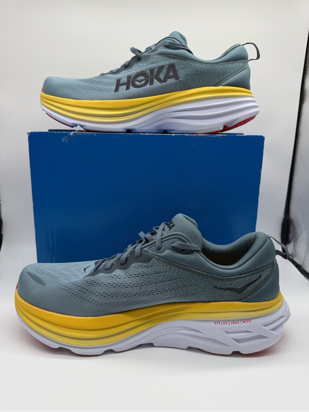 Hoka Bondi 8 Blue Mountain Spring Men’s Running Shoes Size US 14 |4E X-Wide